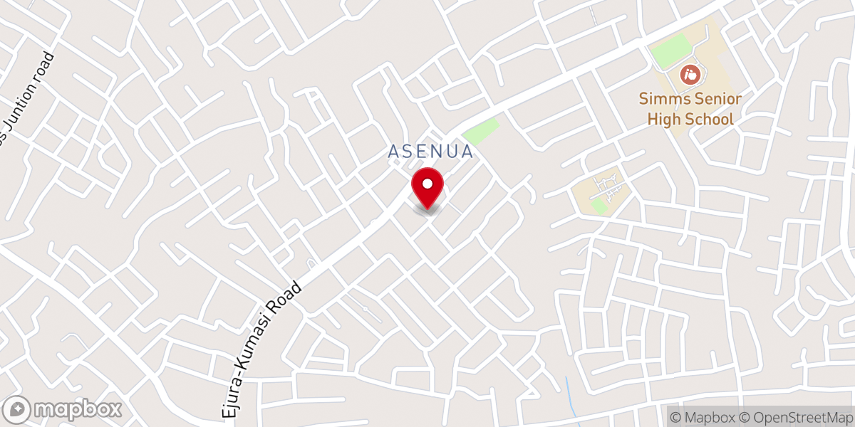 Map showing location of Asenua SDA Church, Kumasi