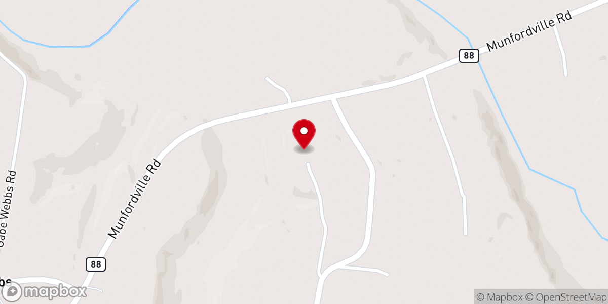 Map showing location of Oak Grove Separate Baptist Church