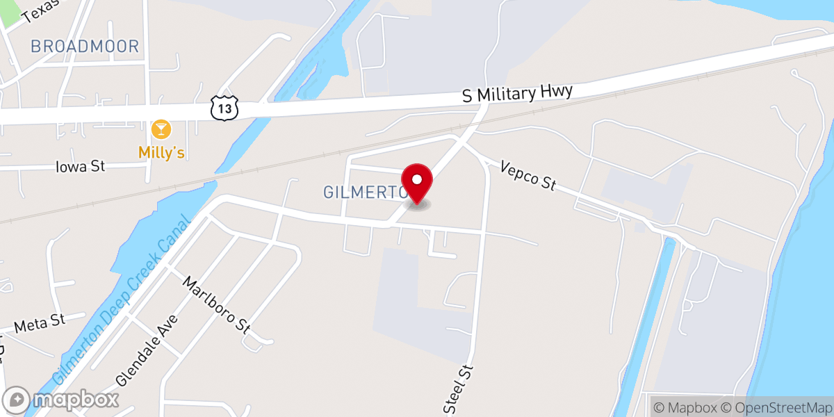 Map showing location of First Baptist Church Gilmerton