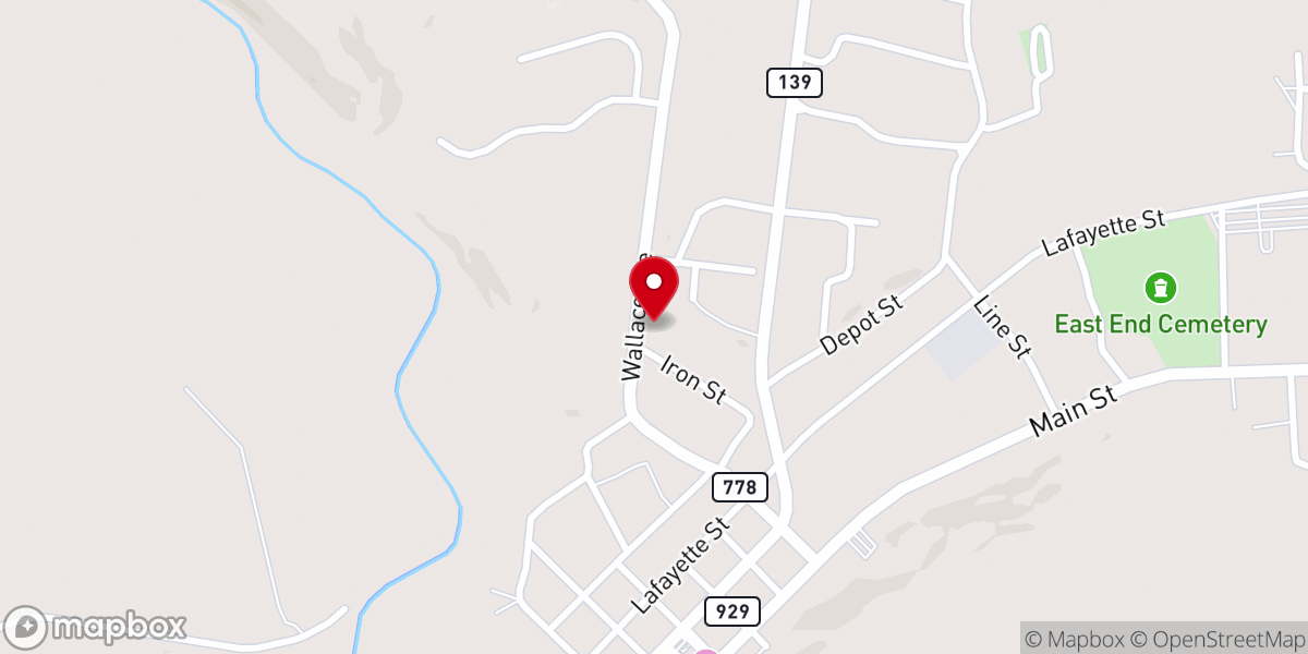 Map showing location of Second Baptist Church