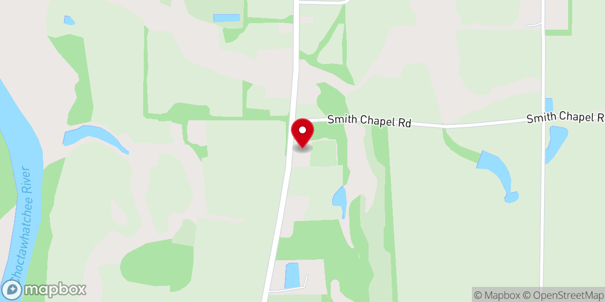 Map showing location of White Water Baptist Church