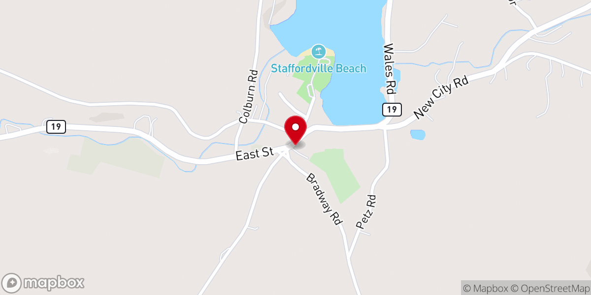 Map showing location of Staffordville Congregational