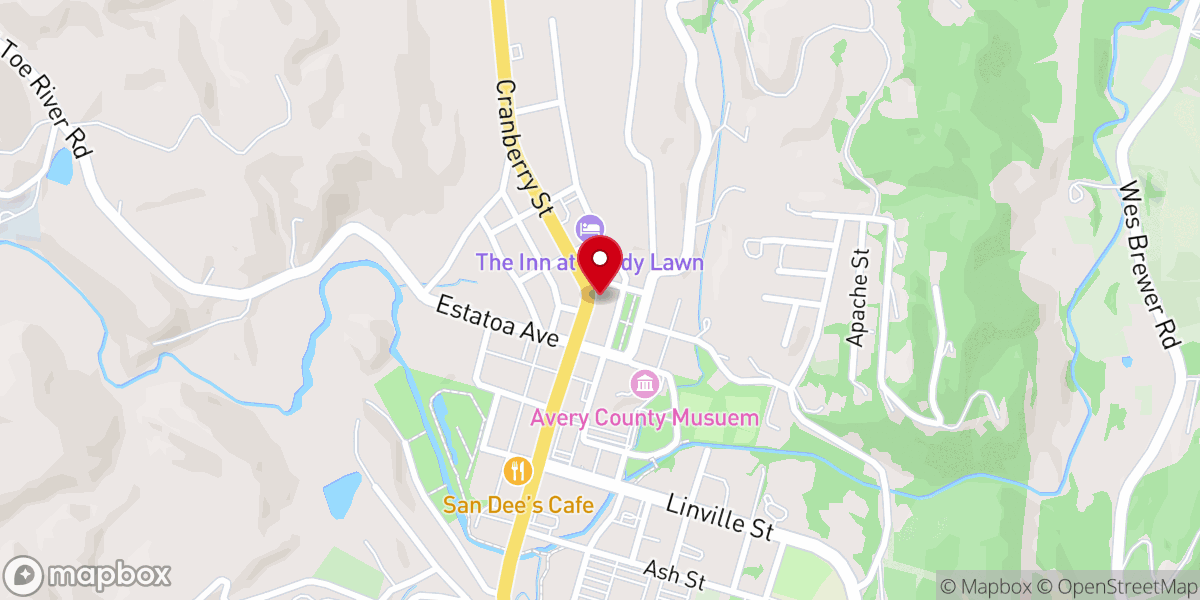 Map showing location of First Baptist Church