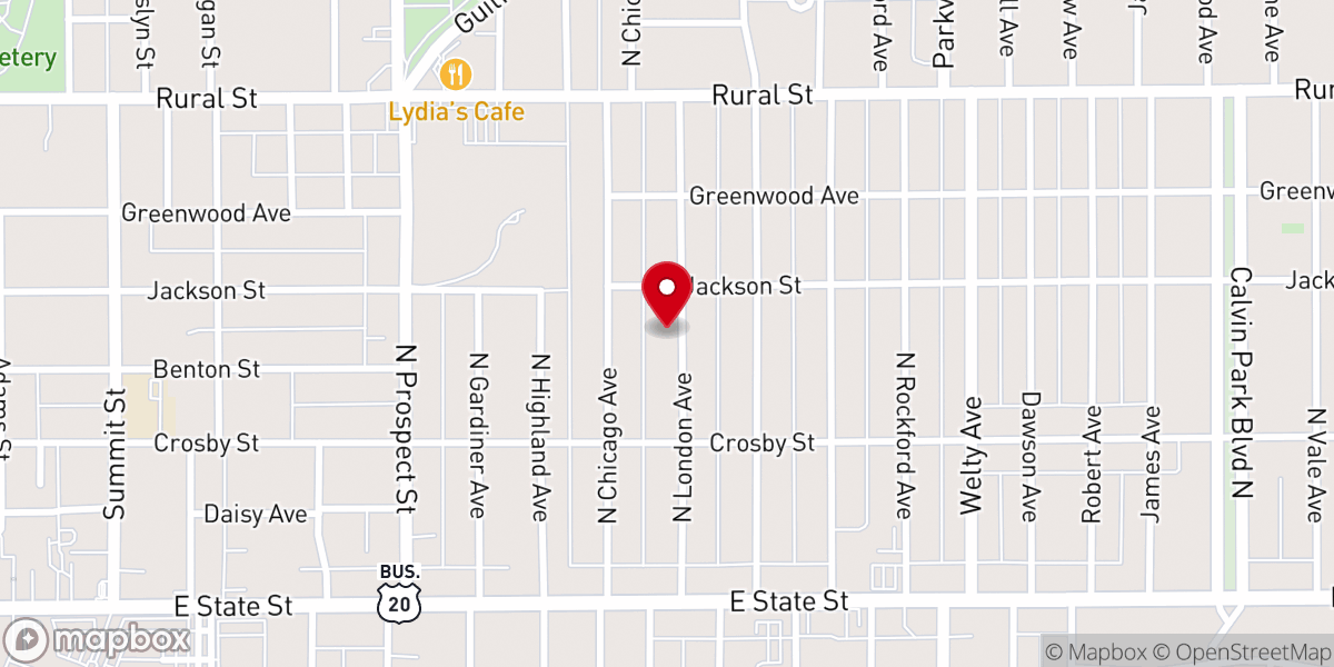Map showing location of Forest City Vineyard Christian Fellowship Church