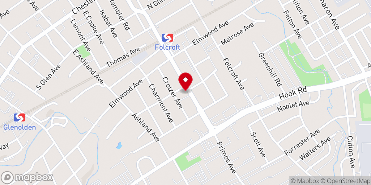 Map showing location of Folcroft Union Church