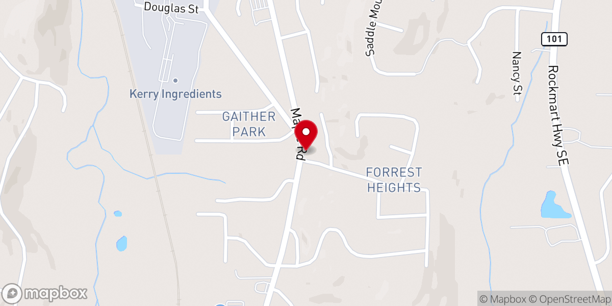 Map showing location of Church of Christ at Lindale