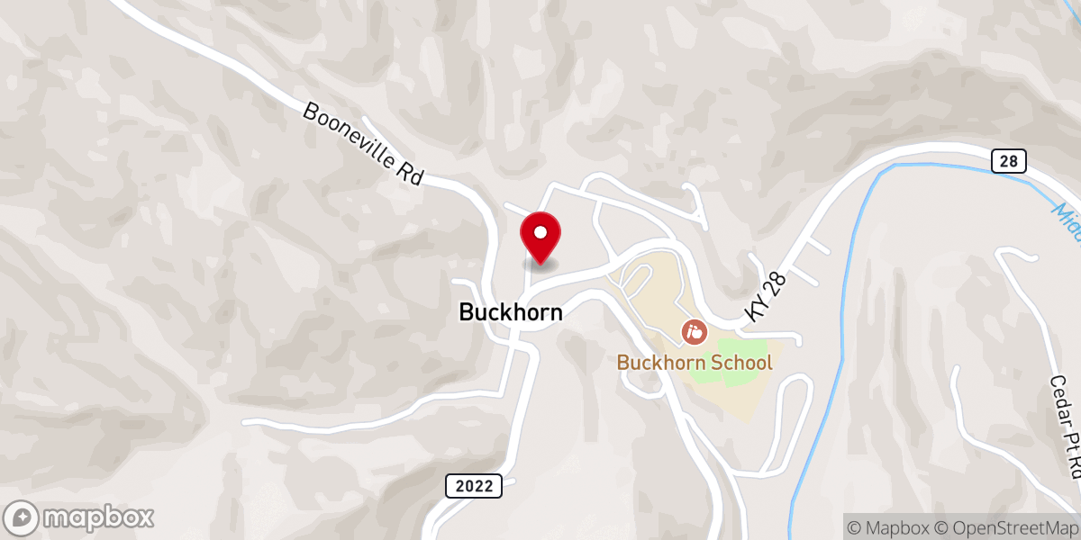Map showing location of Buckhorn Log Cathedral