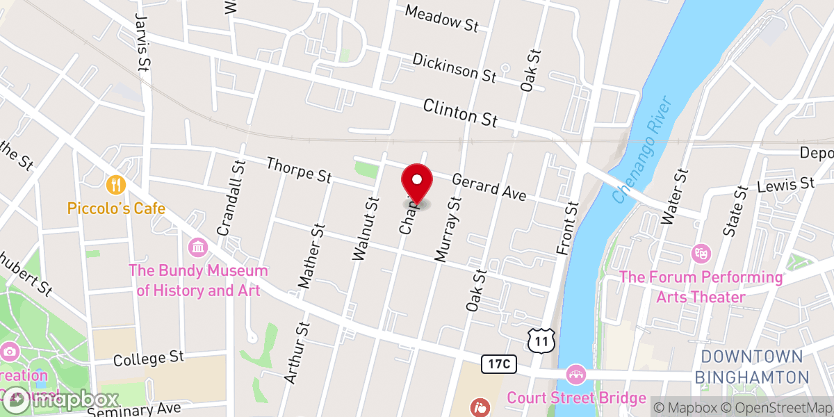 Map showing location of Memorial Chapel UCM