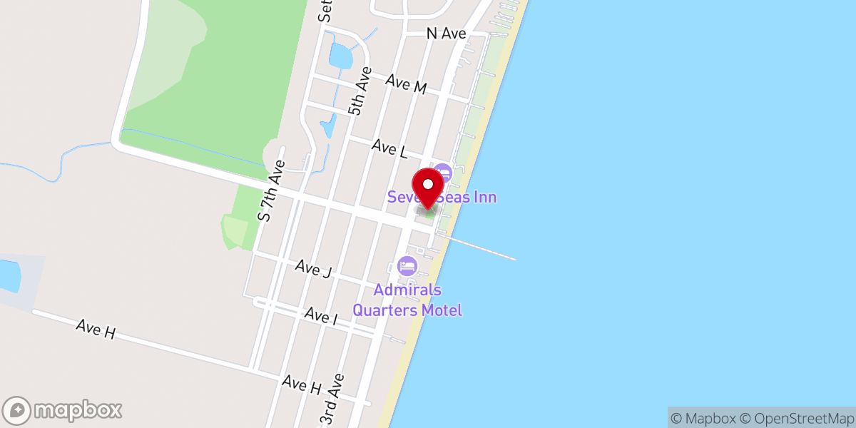 Map showing location of Ocean Front Park and Pavilion