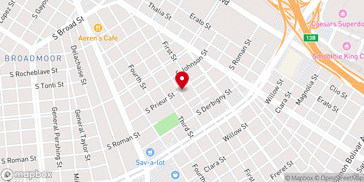Map showing location of New Genesis Baptist Church