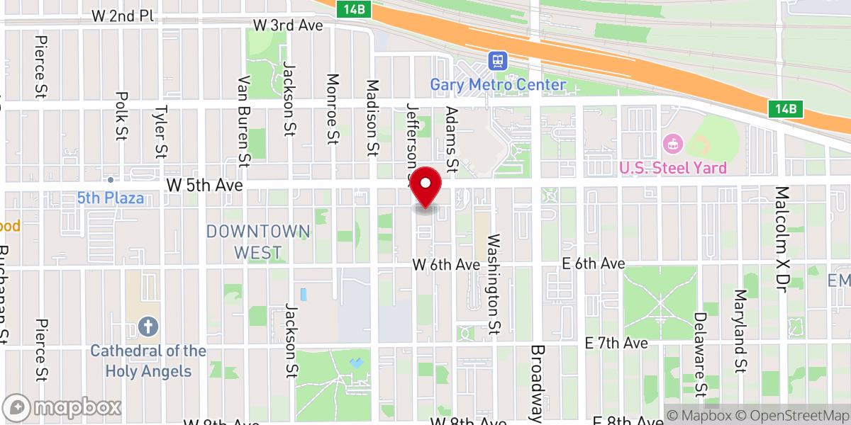Map showing location of Crossroads Missionary Baptist Church