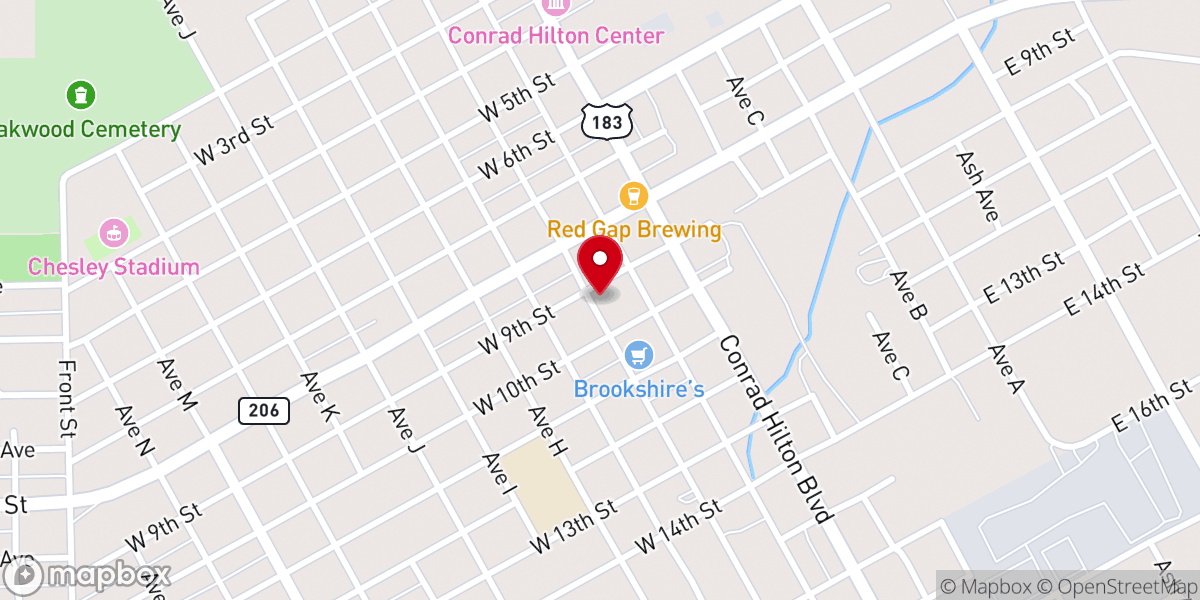 Map showing location of Tri-County Baptist Association