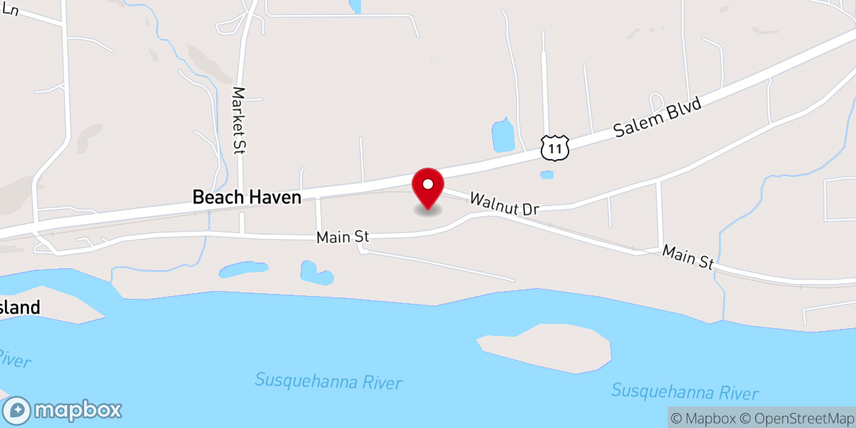 Map showing location of Red Brick Chapel