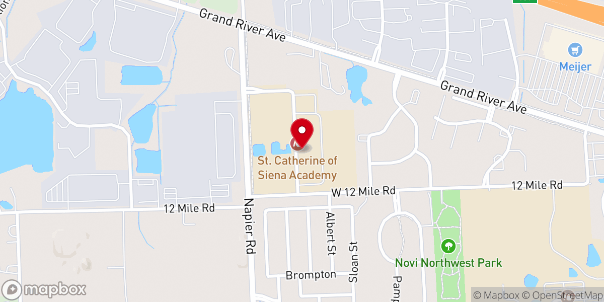 Map showing location of St. Catherine of Siena Academy
