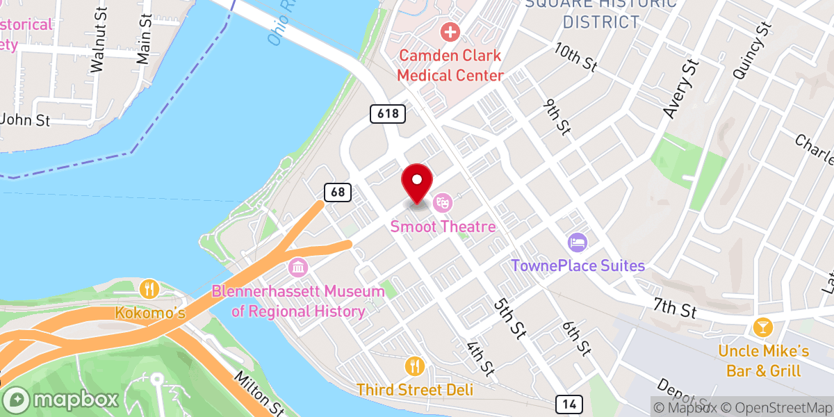 Map showing location of Trinity Episcopal Church