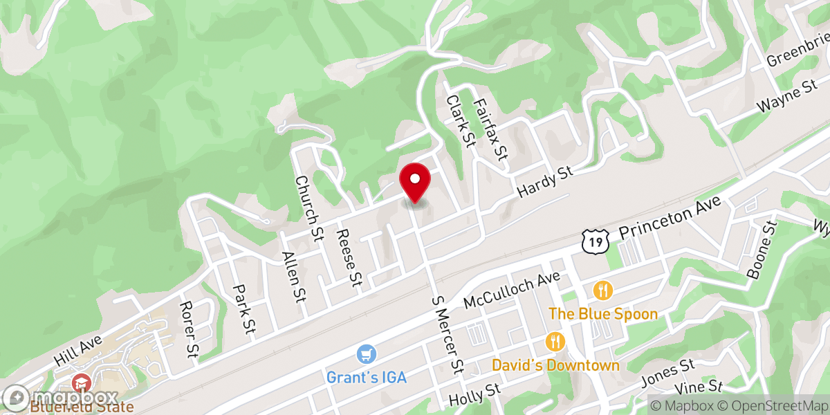 Map showing location of Edwards Memorial Presbyterian Church