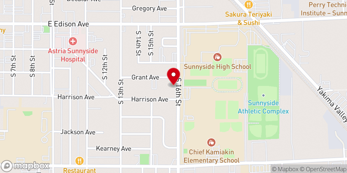Map showing location of Sunnyside Presbyterian Church
