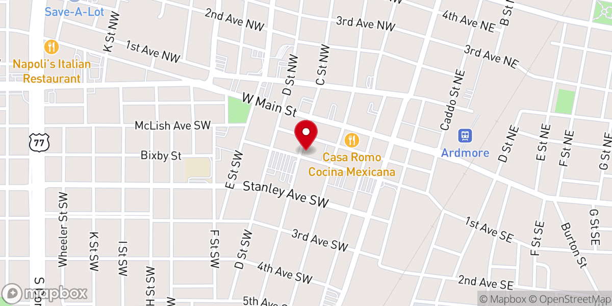 Map showing location of First Baptist Church