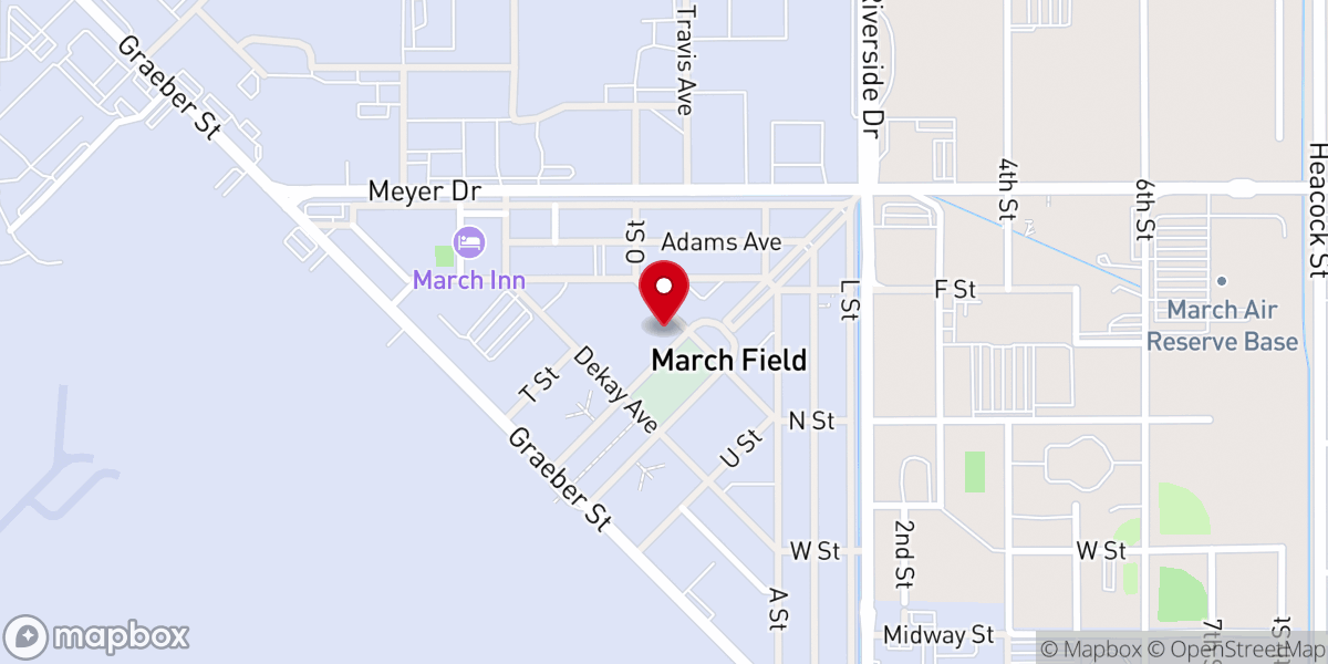 Map showing location of March Air Force Base Chapel