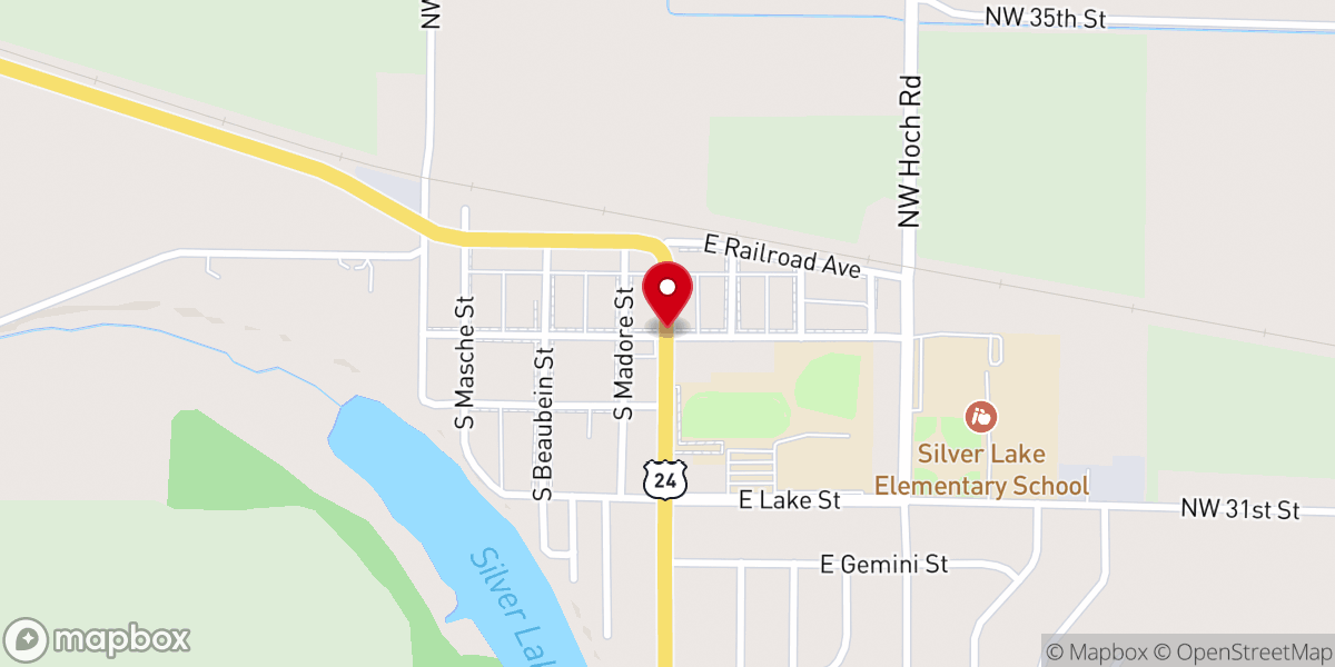 Map showing location of Silver Lake