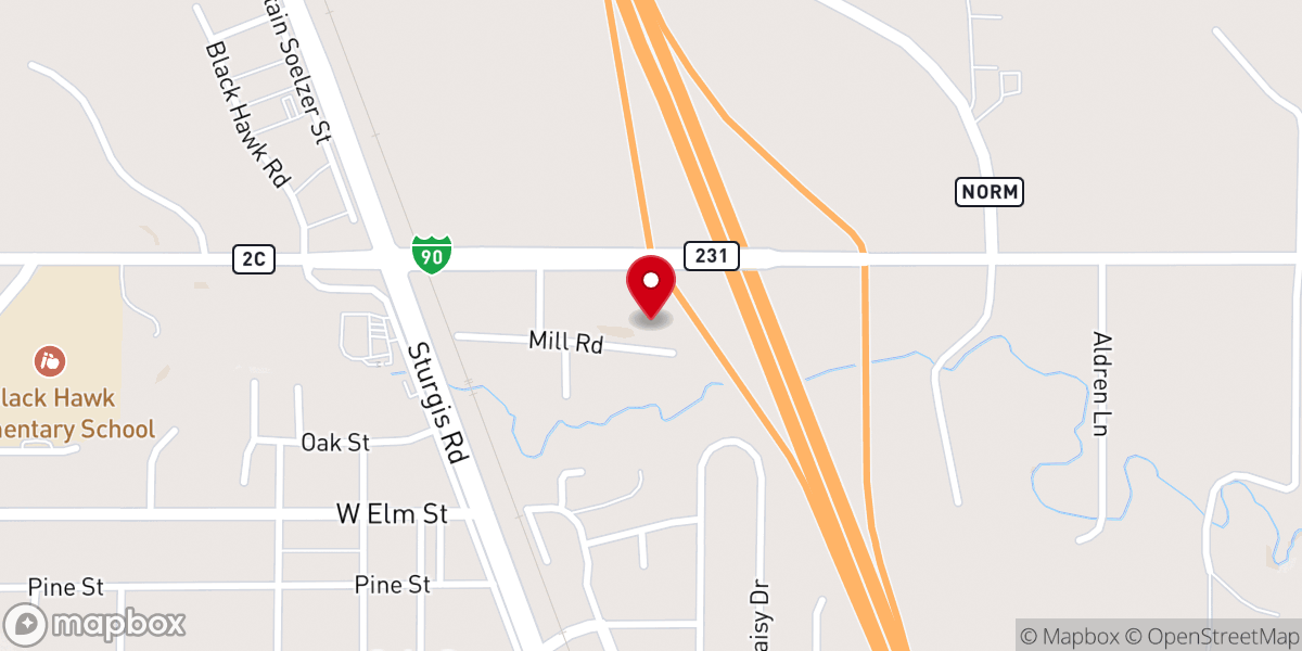 Map showing location of Black Hawk Community Church