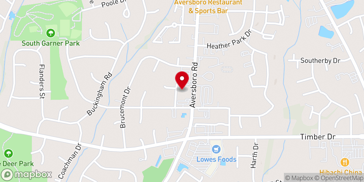 Map showing location of Aversboro Road Baptist Church