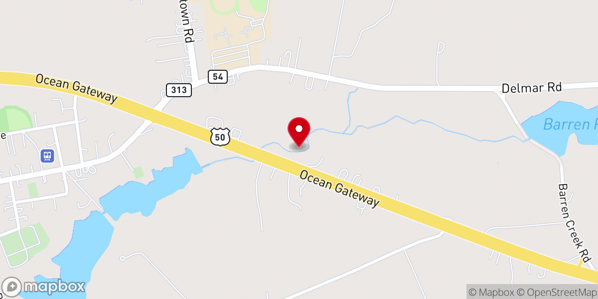 Map showing location of Barren Creek
