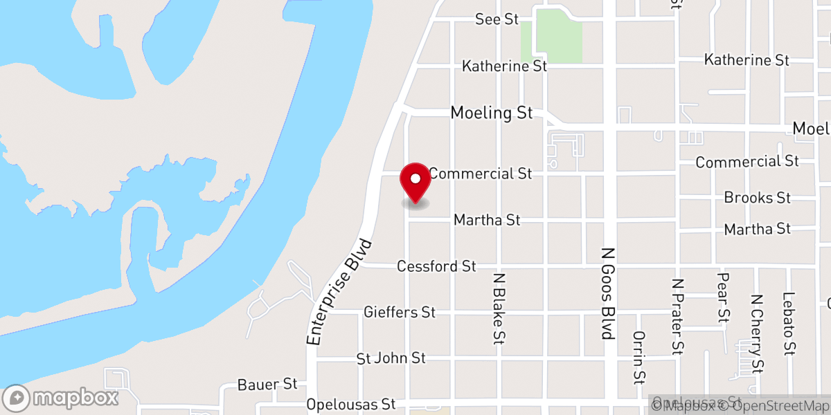 Map showing location of New Rock of Faith Church