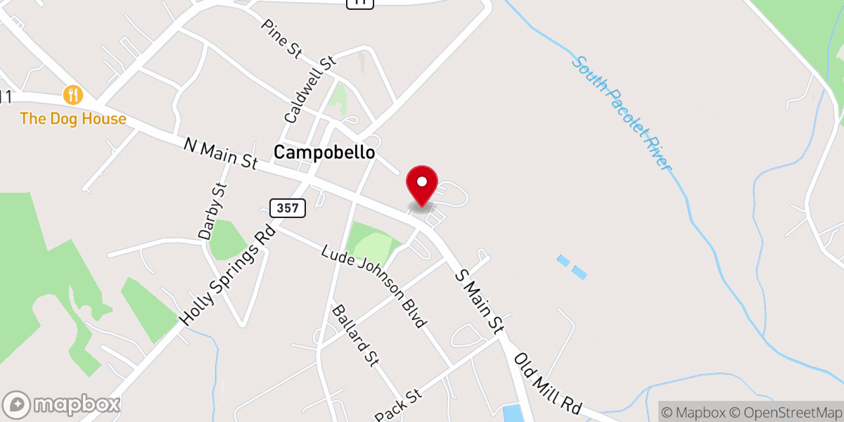 Map showing location of Campobello First Baptist