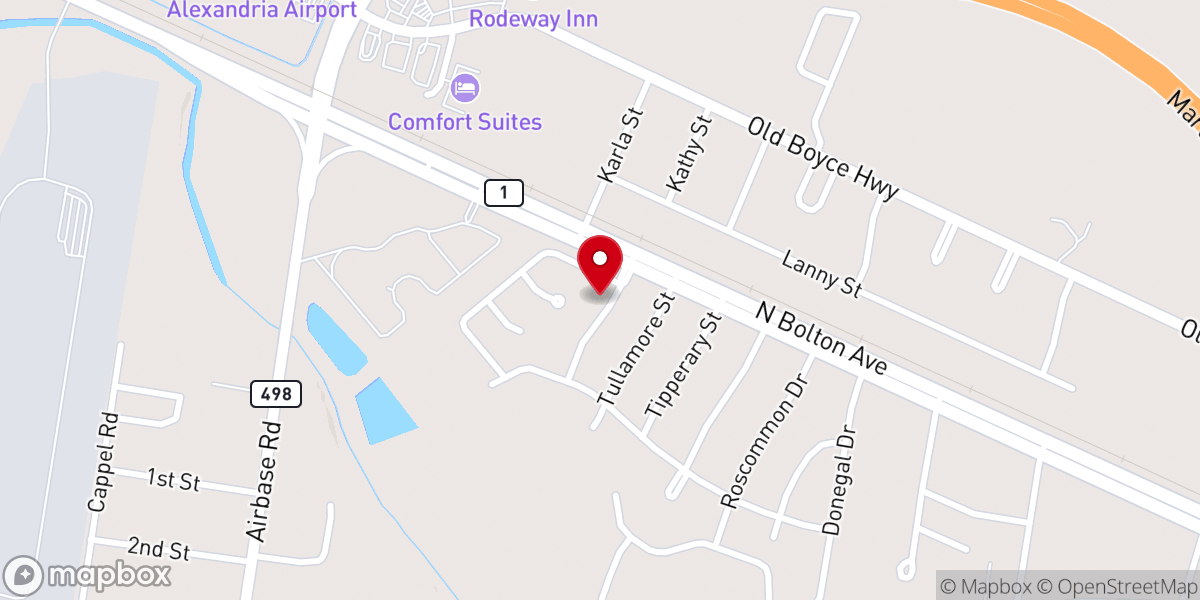 Map showing location of Bethal Baptist Church