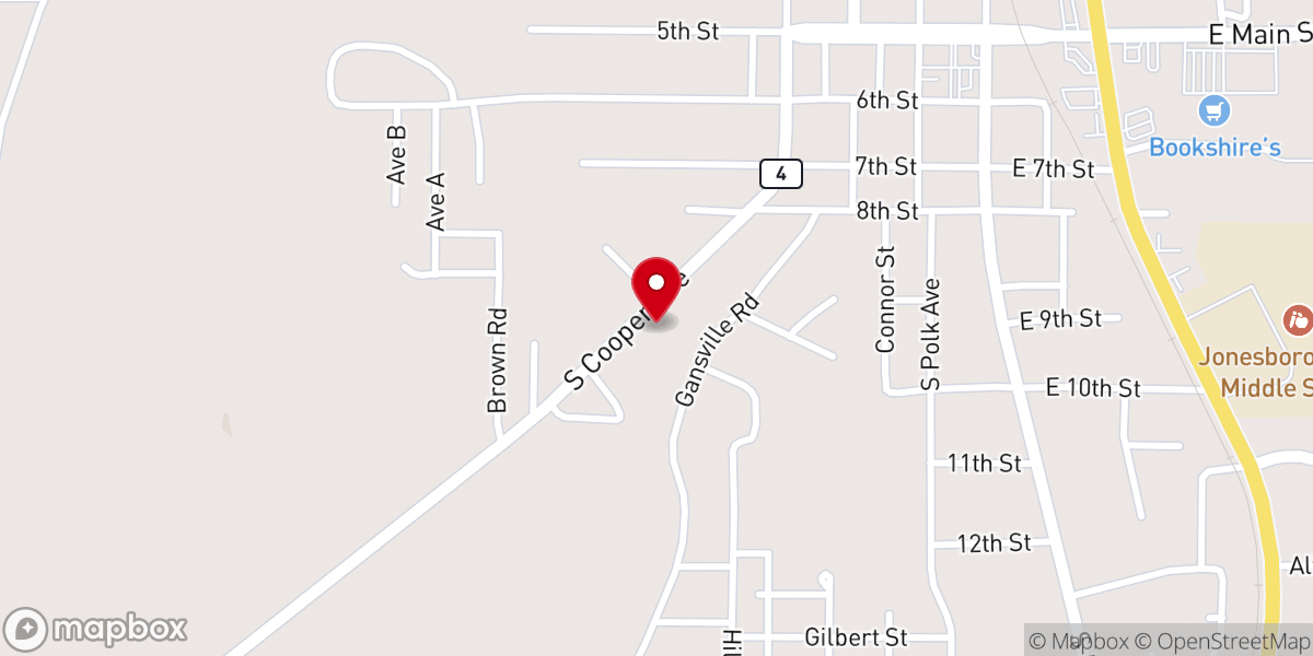 Map showing location of The Pentecostals of Jonesboro, La.