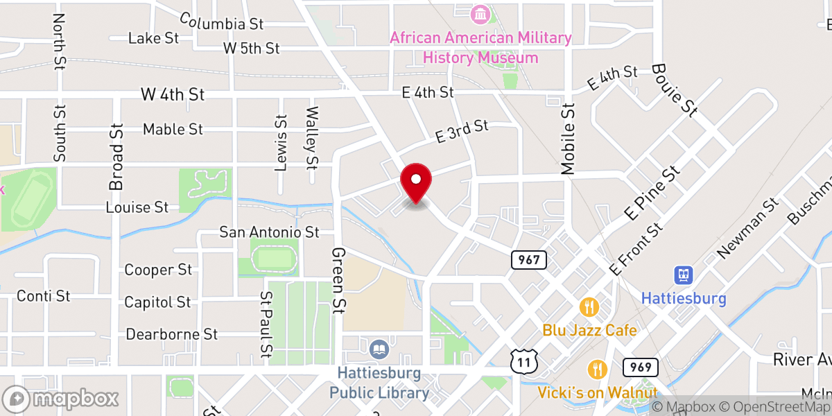 Map showing location of True Light Missionary Baptist Church
