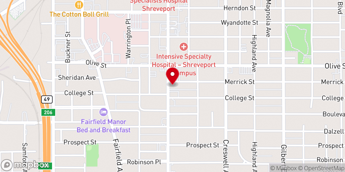 Map showing location of First Evangelical Lutheran Church