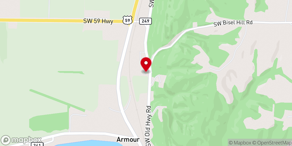 Map showing location of Lewis & Clark Baptist Church
