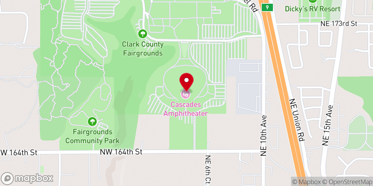 Map showing location of Cascades Amphitheater
