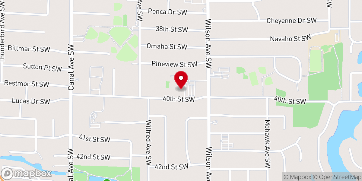Map showing location of Saint Pius Church
