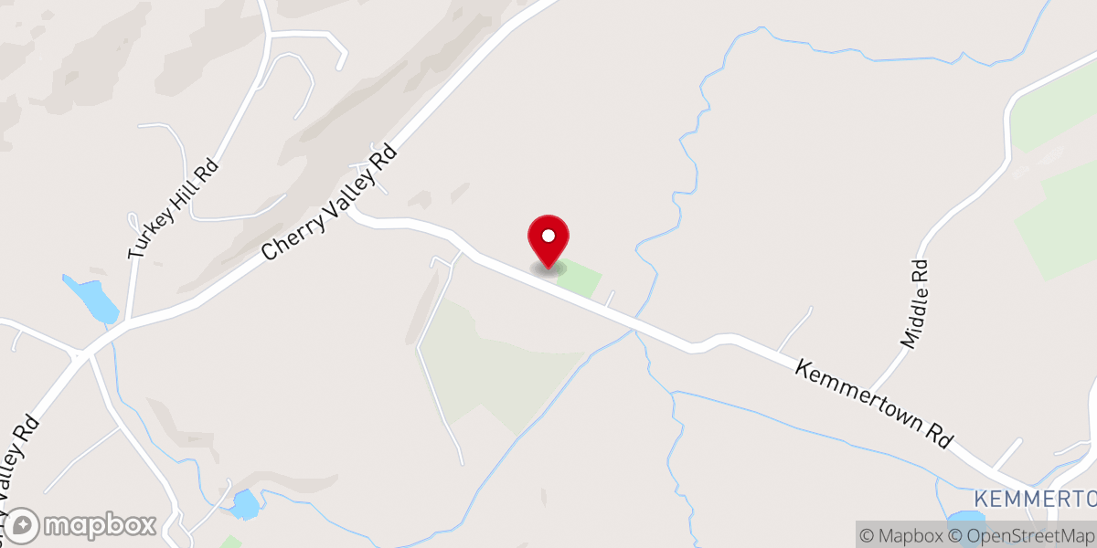 Map showing location of Cherry Valley Church