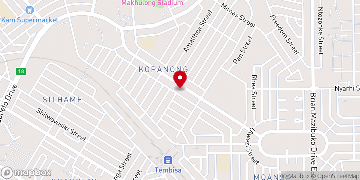 Map showing location of Mashemong Methodist Church