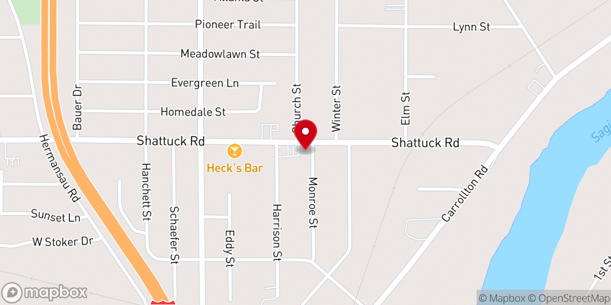 Map showing location of Saint John Paul II Parish
