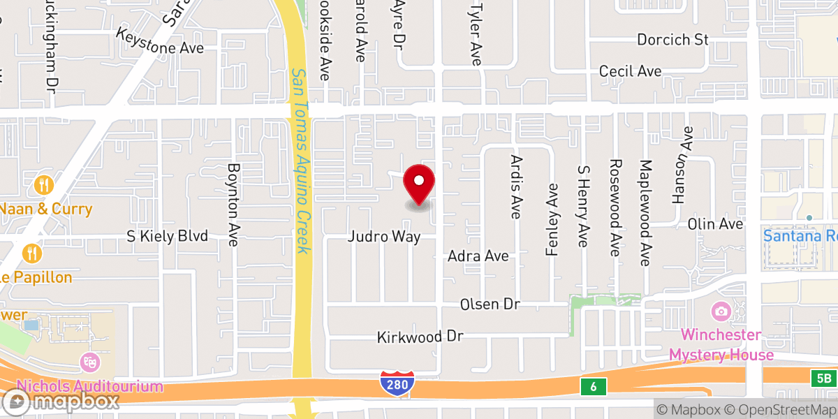 Map showing location of Living Word Santa Clara Valley