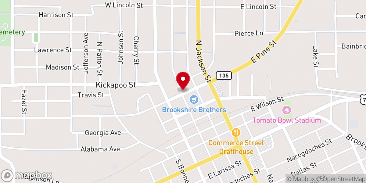 Map showing location of Sweet Union Baptist Church
