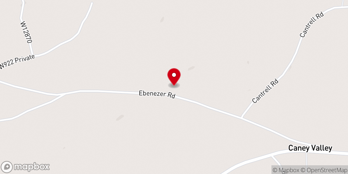 Map showing location of Caney Valley Missionary Baptist Church
