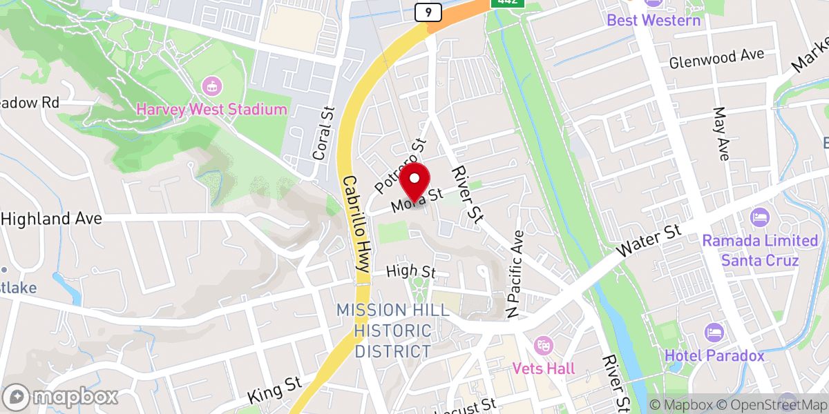 Map showing location of St. Francis Catholic Kitchen