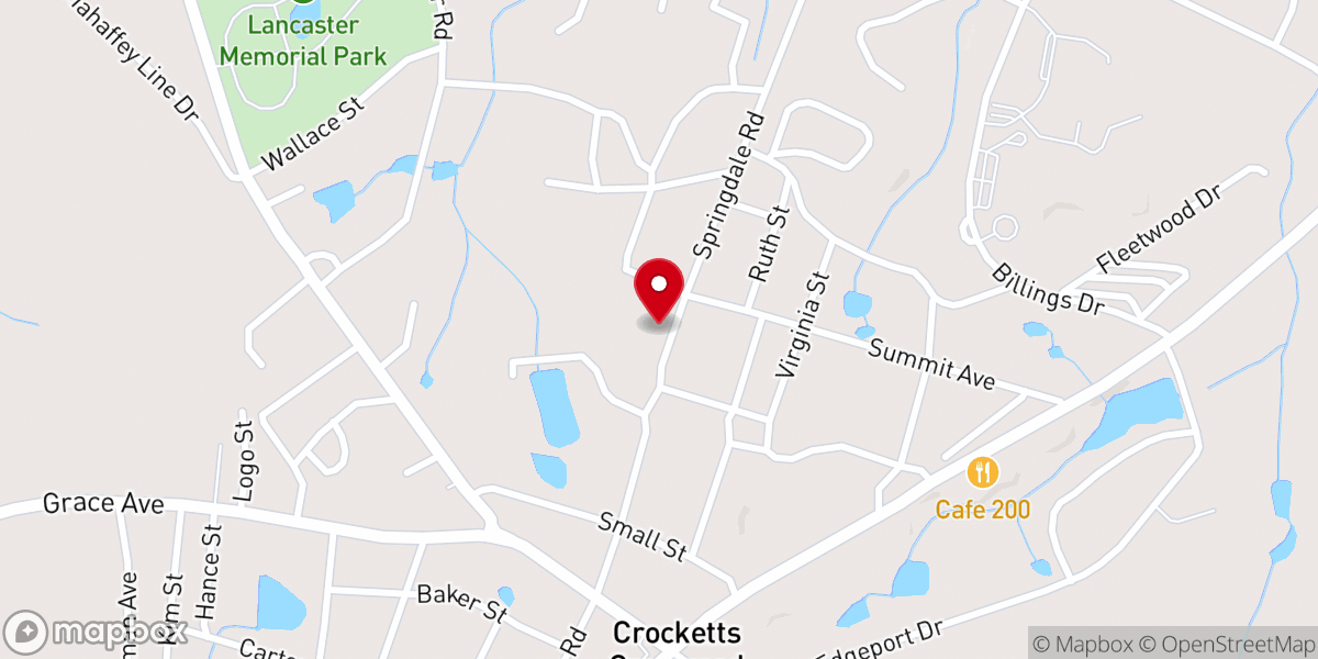 Map showing location of New Life Free Will Baptist Church