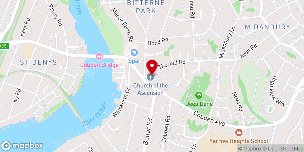 Map showing location of Ascension Church Southampton