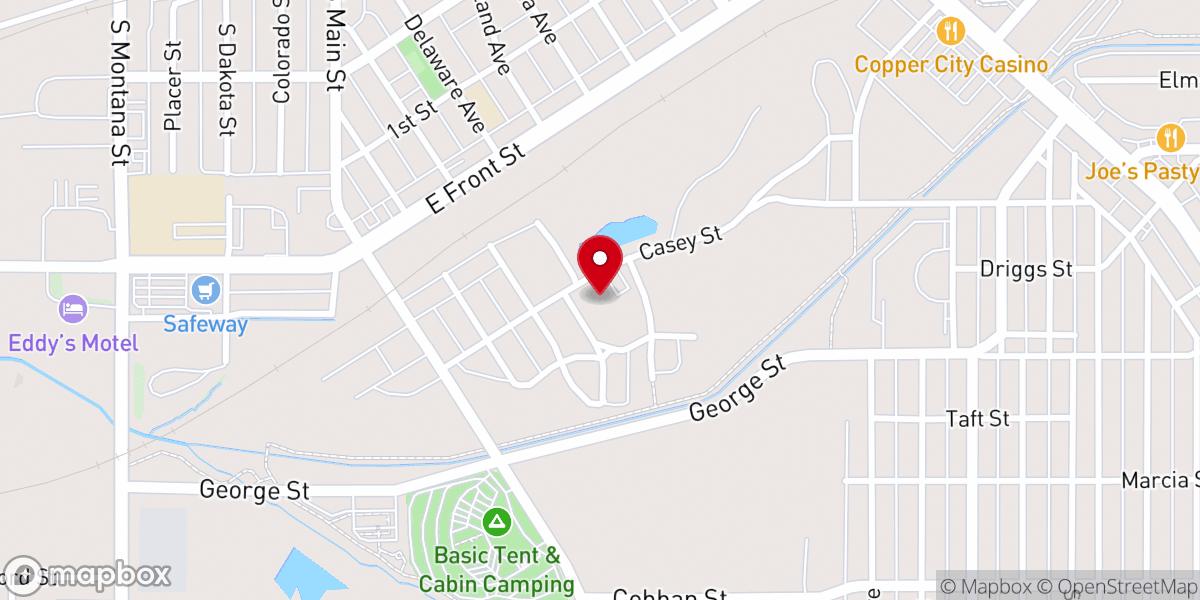 Map showing location of Silver Bow County Office Of Public Assistance - Food Distribution Center