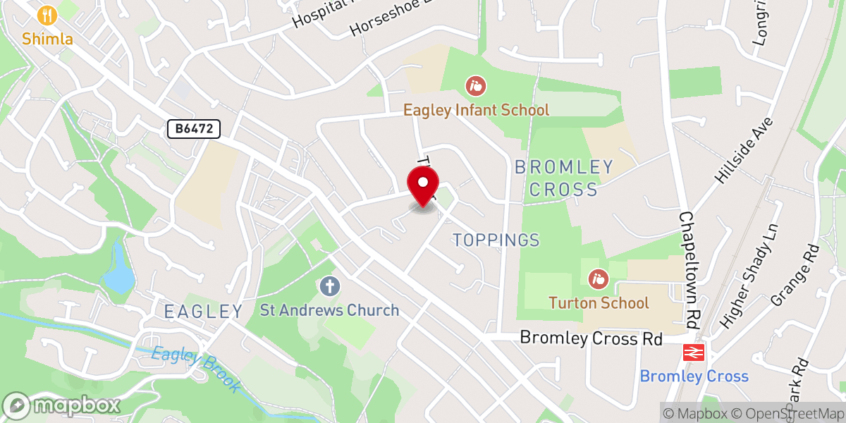 Map showing location of St John's R C Church
