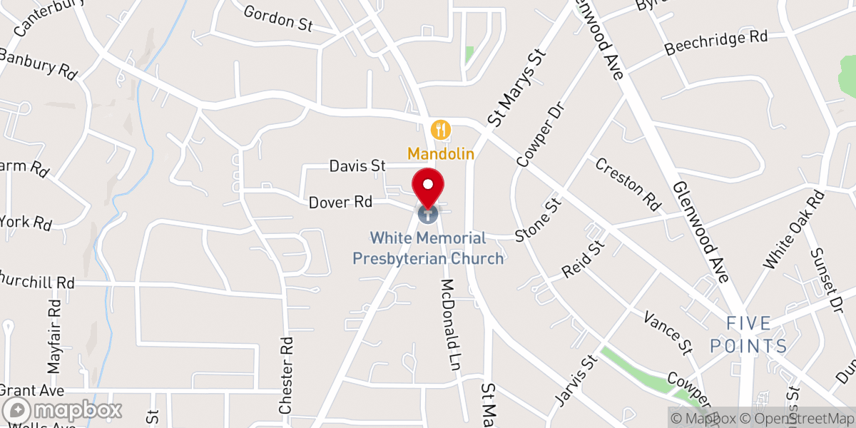 Map showing location of White Memorial Presbyterian Church