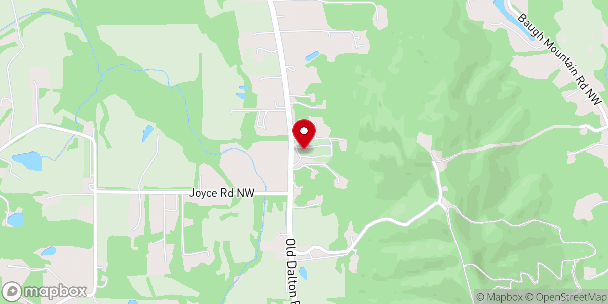 Map showing location of Sugar Valley United Methodist Church