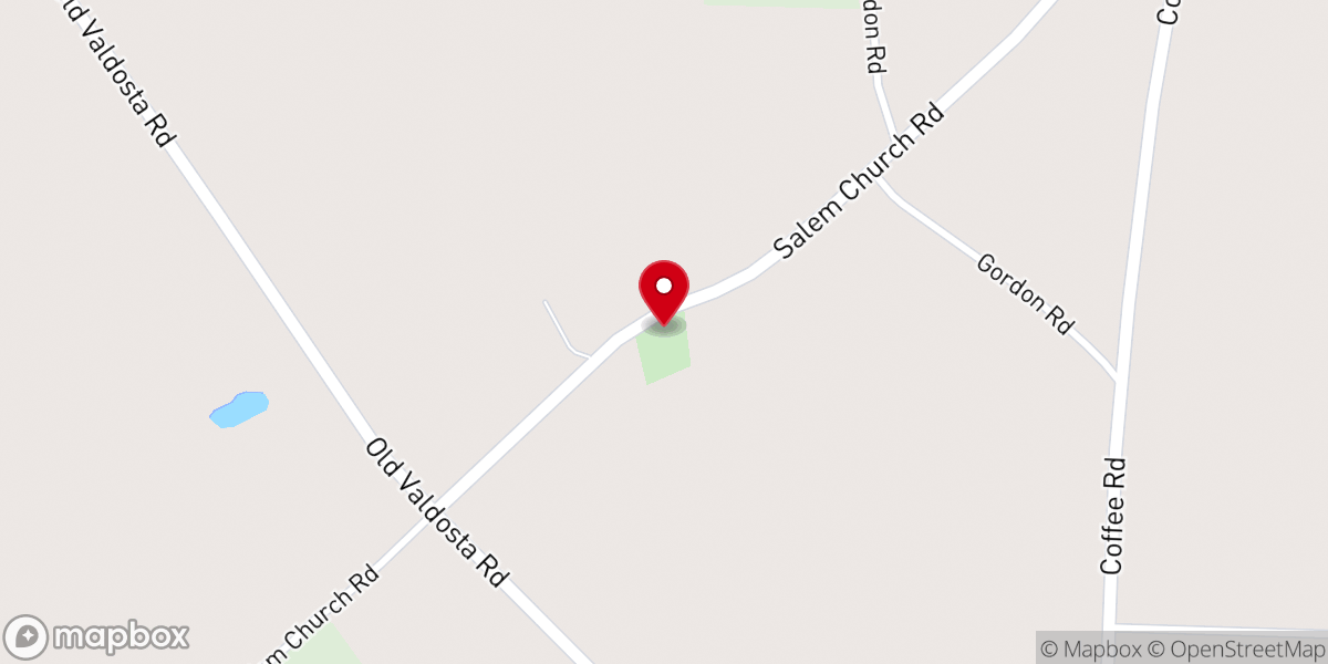 Map showing location of Salem United Methodist Church